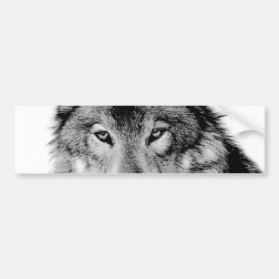 Adesivo Para Carro Lobo Negro e Branco