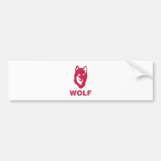 Adesivo Para Carro Lobo (Vermelho) (Frente)