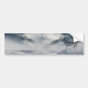 Adesivo Para Carro Lobos numa paisagem de inverno