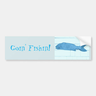 Adesivo Para Carro logotipo azul dos peixes do fishin do goin