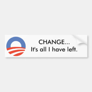 Adesivo Para Carro Logotipo de Obama, MUDANÇA… é tudo que eu deix