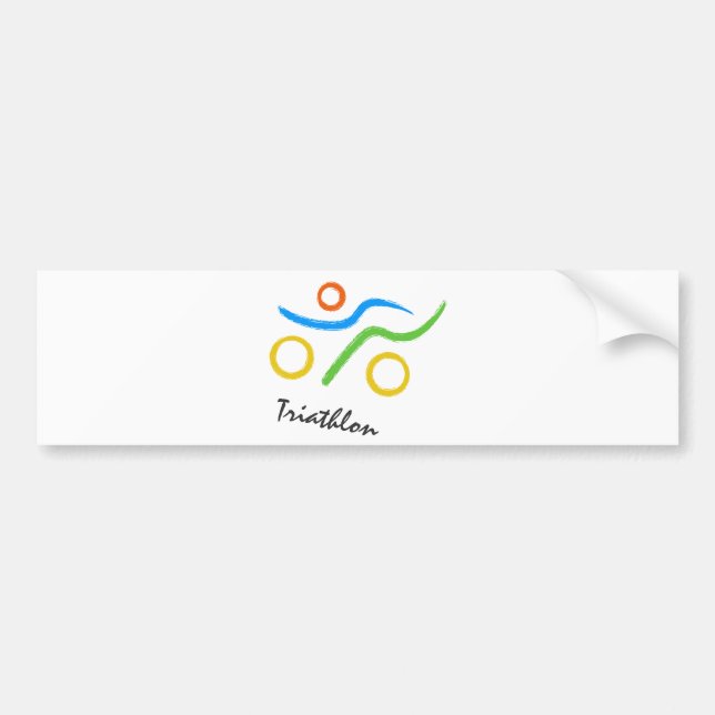 Adesivo Para Carro Logotipo do Triathlon (Frente)