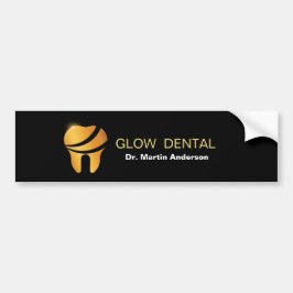 Adesivo Para Carro Logotipo Dourado Dente Clínico Dental Profissional