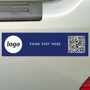 Adesivo Para Carro Logotipo Simples e Código QR de Empresa em Azul Ma