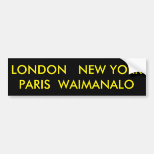 ADESIVO PARA CARRO LONDRES NEW YORK PARIS WAIMANALO