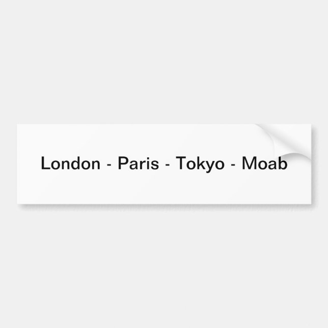 Adesivo Para Carro Londres - Paris - Tokyo - Moab (Frente)