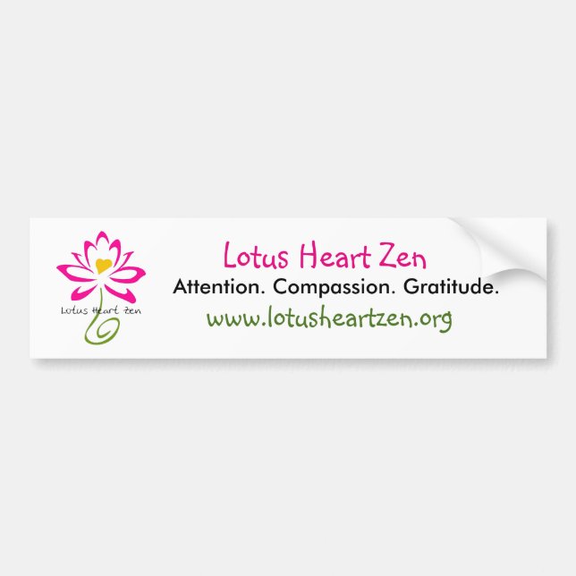 Adesivo Para Carro Lotus Heart Zen Bumpersticker (Frente)