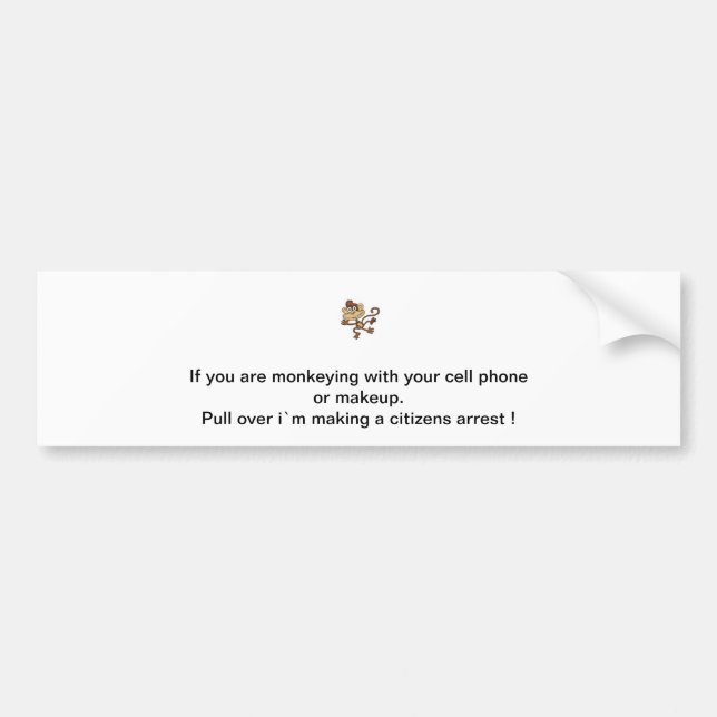 Adesivo Para Carro Loucura do macaco (Frente)