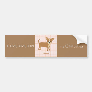 Adesivo Para Carro Love Chihuahua Bumper Sticker