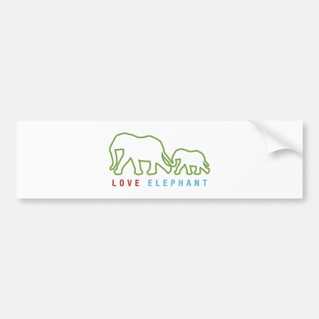 Adesivo Para Carro Love Elephant (Frente)