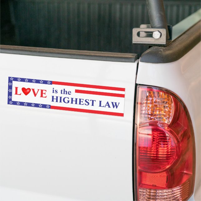 Adesivo Para Carro Love: the Highest Law Bumper Sticker (No caminhão)