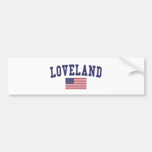 Adesivo Para Carro Loveland EUA Flag