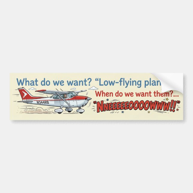 Adesivo Para Carro Low-Flying Planes Bumper Sticker (Frente)