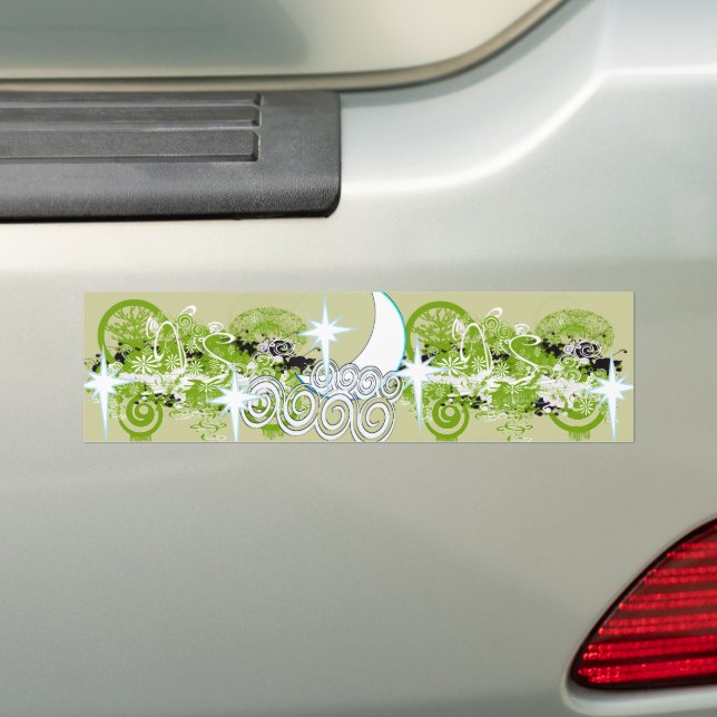 Adesivo Para Carro Lua Celestial Adicionar Texto Personalizado na Fer (No carro)