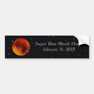 Adesivo Para Carro Lua de Sangue Super Azul 2018
