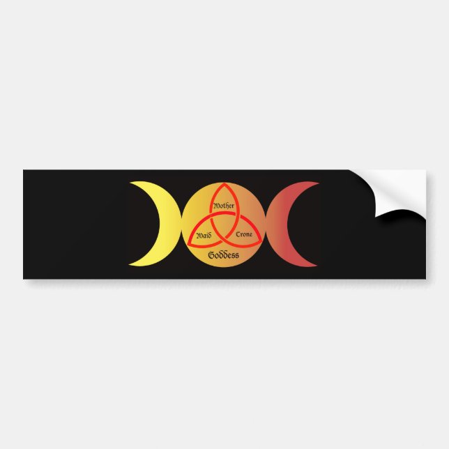 Adesivo Para Carro lua tripla no fundo preto com triquetra 2 (Frente)
