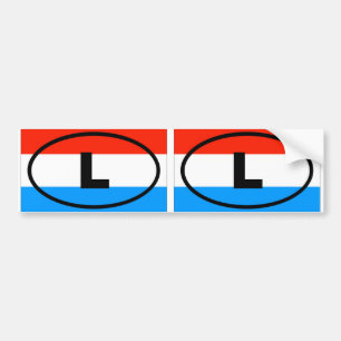 Adesivo Para Carro Luxembourg - L - oval europeu