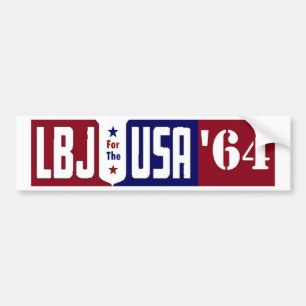 Adesivo Para Carro Lyndon Johnson '64 LBJ para os EUA