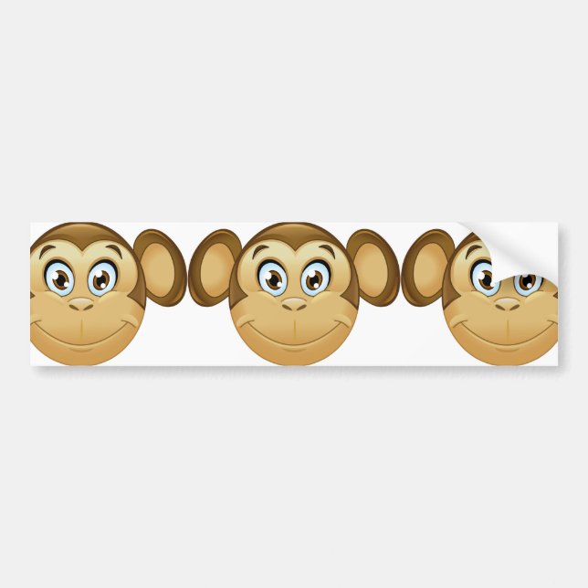 Adesivo Para Carro macaco emoji (Frente)