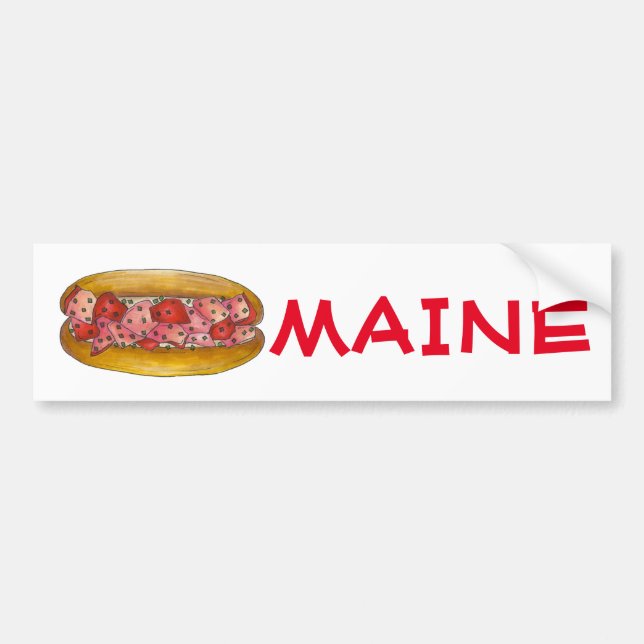 Adesivo Para Carro Maine Lobster Roll Sandwich Bumper Sticker (Frente)