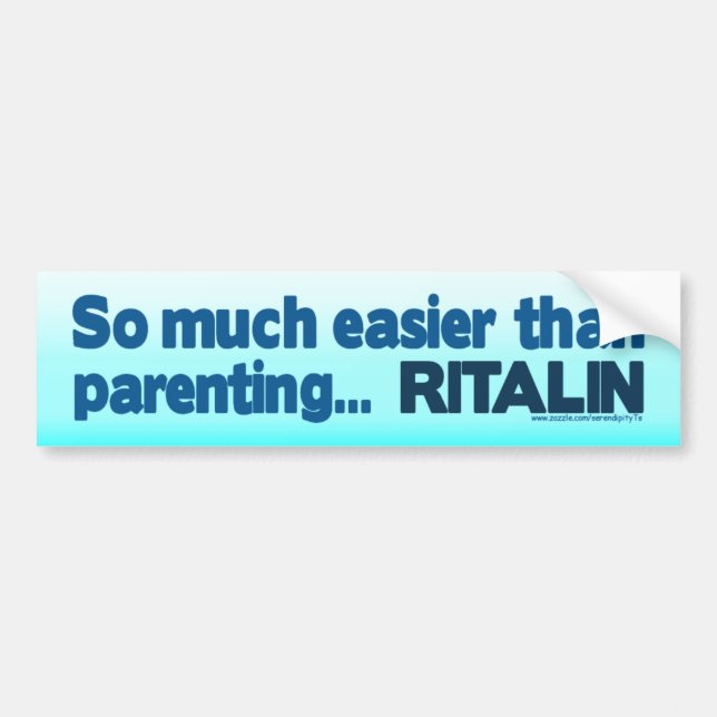 Adesivo Para Carro Mais fácil que Parentalidade... RITALINA (Frente)