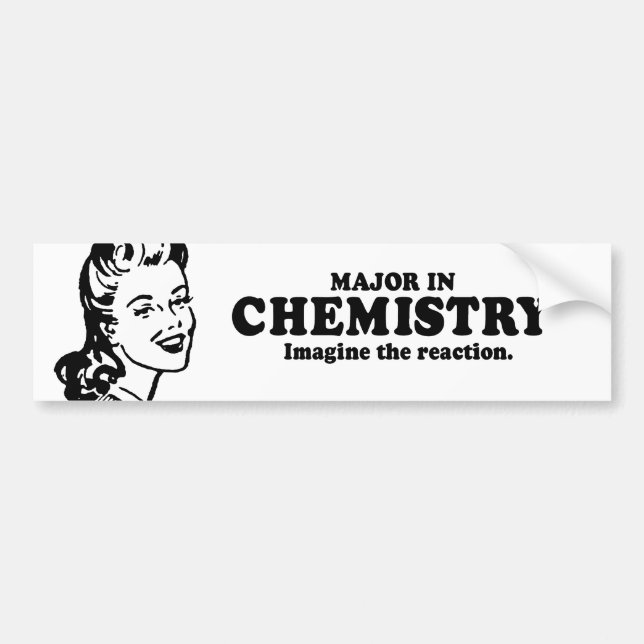 Adesivo Para Carro MAJOR na QUÍMICA - IMAGINE o t-shirt da REAÇÃO (Frente)