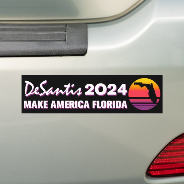 Adesivo Para Carro Make America Florida Retro DeSantis 2024 (No carro)