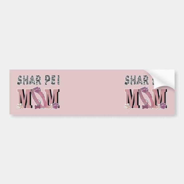 Adesivo Para Carro MAMÃ de Shar Pei (Frente)