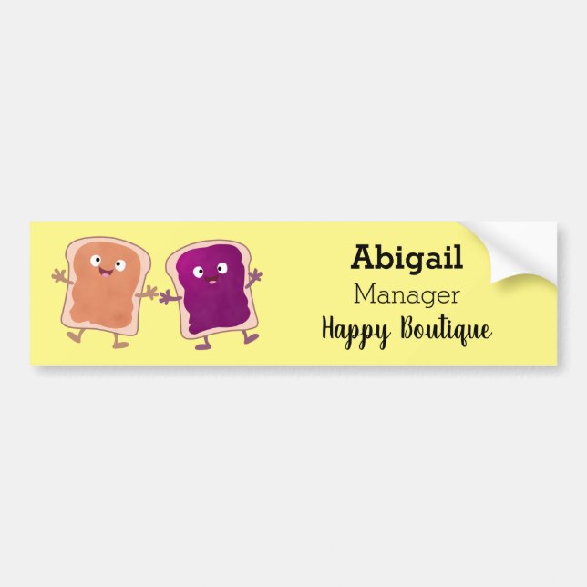 Adesivo Para Carro Manteiga de amendoim e caricatura em sanduíche de  (Frente)