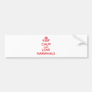 Adesivo Para Carro Mantenha a calma e ame Narwhals