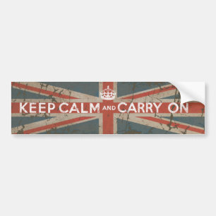 Adesivo Para Carro Mantenha a calma e continue com bandeira BRITÂNIC