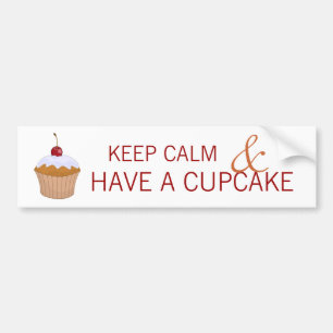 Adesivo Para Carro Mantenha a calma e tenha um cupcake