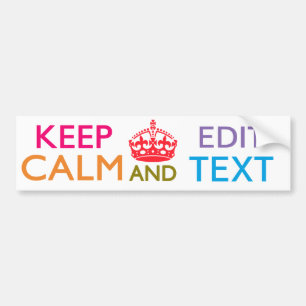 Adesivo Para Carro MANTENHA O CALM E Edite O Texto