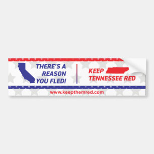 Adesivo Para Carro Mantenha-os vermelhos - Bumper Sticker CA to TN