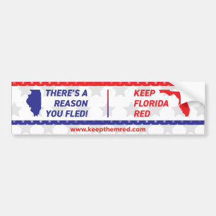Adesivo Para Carro Mantenha-os vermelhos - Bumper Sticker IL to FL
