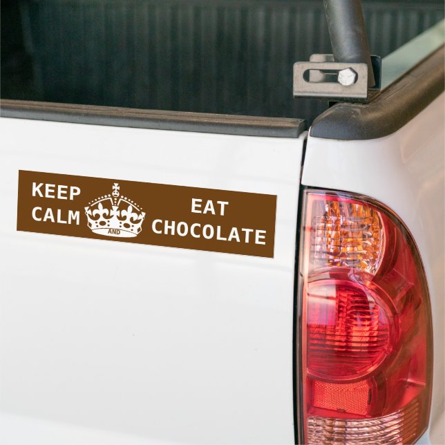ADESIVO PARA CARRO MANTER CALMA COMER CHOCOLATE (No caminhão)