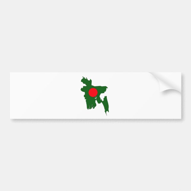 Adesivo Para Carro Mapa da bandeira de Bangladesh sem redução (Frente)