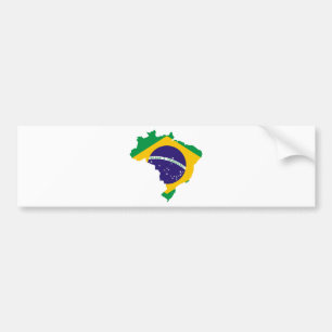Adesivo Para Carro Mapa da bandeira de Brasil