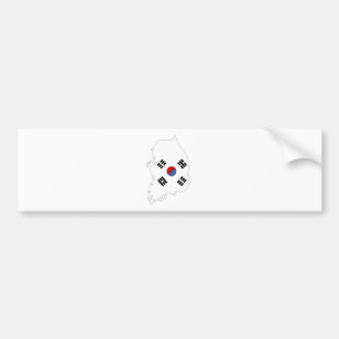 Adesivo Para Carro Mapa da bandeira de Coreia do Sul sem redução