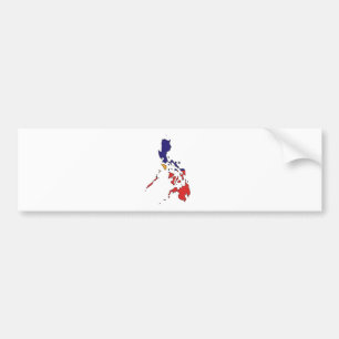 Adesivo Para Carro Mapa da bandeira de Filipinas sem redução