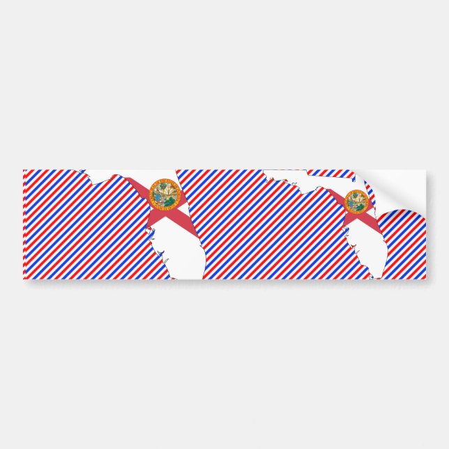 Adesivo Para Carro Mapa da bandeira de Florida (Frente)