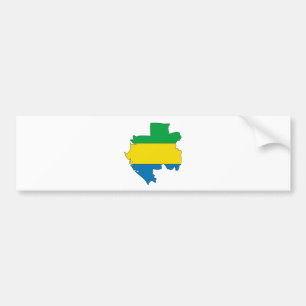 Adesivo Para Carro Mapa da bandeira de Gabon sem redução
