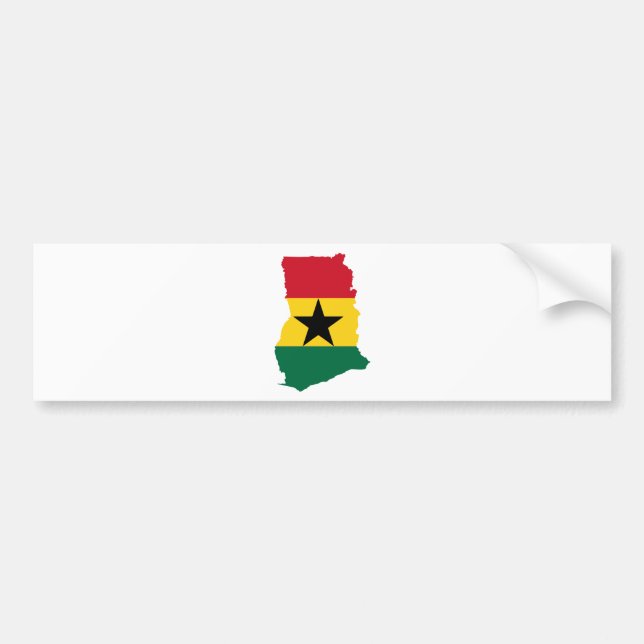 Adesivo Para Carro Mapa da bandeira de Ghana sem redução (Frente)