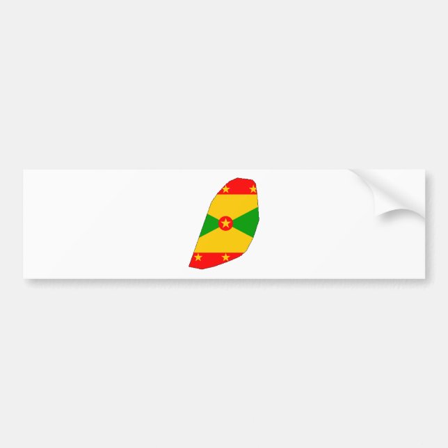 Adesivo Para Carro Mapa da bandeira de Greneda sem redução (Frente)