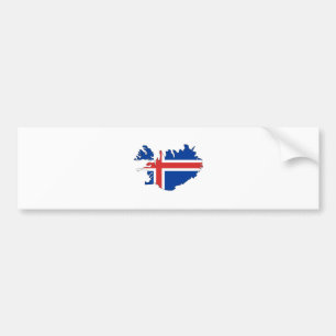 Adesivo Para Carro Mapa da bandeira de Islândia sem redução