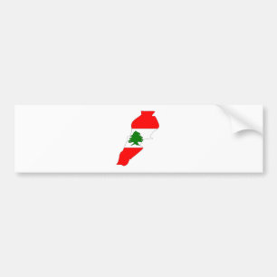 Adesivo Para Carro Mapa da bandeira de Líbano sem redução