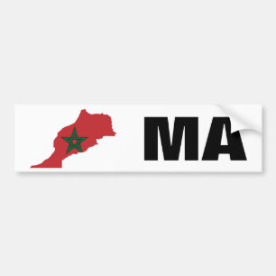 Adesivo Para Carro Mapa da bandeira de Marrocos