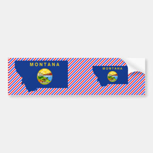 Adesivo Para Carro Mapa da bandeira de Montana
