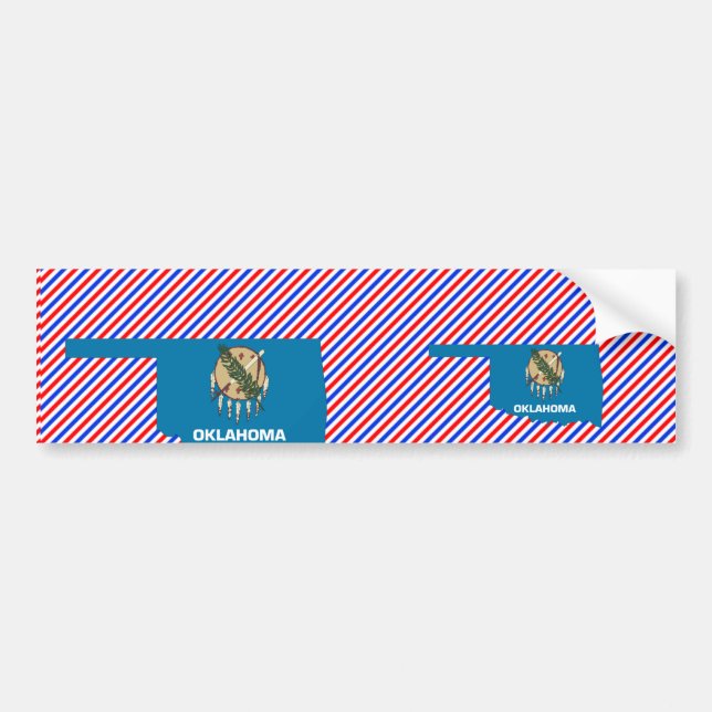 Adesivo Para Carro Mapa da bandeira de Oklahoma (Frente)