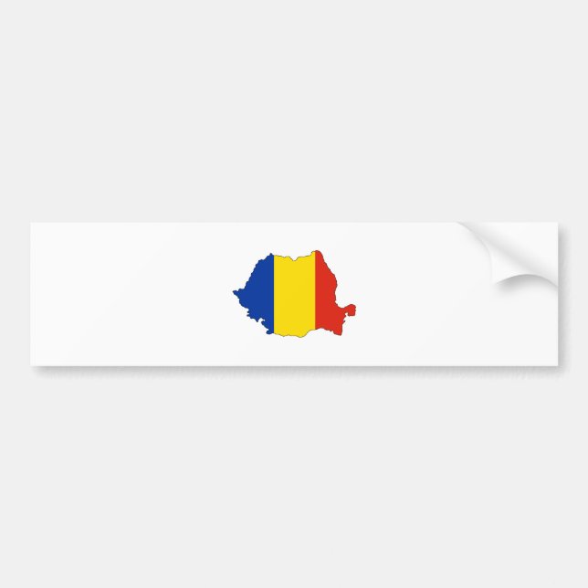 Adesivo Para Carro Mapa da bandeira de Romania sem redução (Frente)